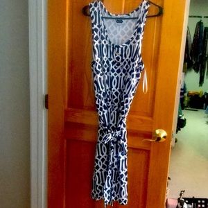 Navy & White Geometric print tank dress 👗 Mudpie brand from a beach boutique